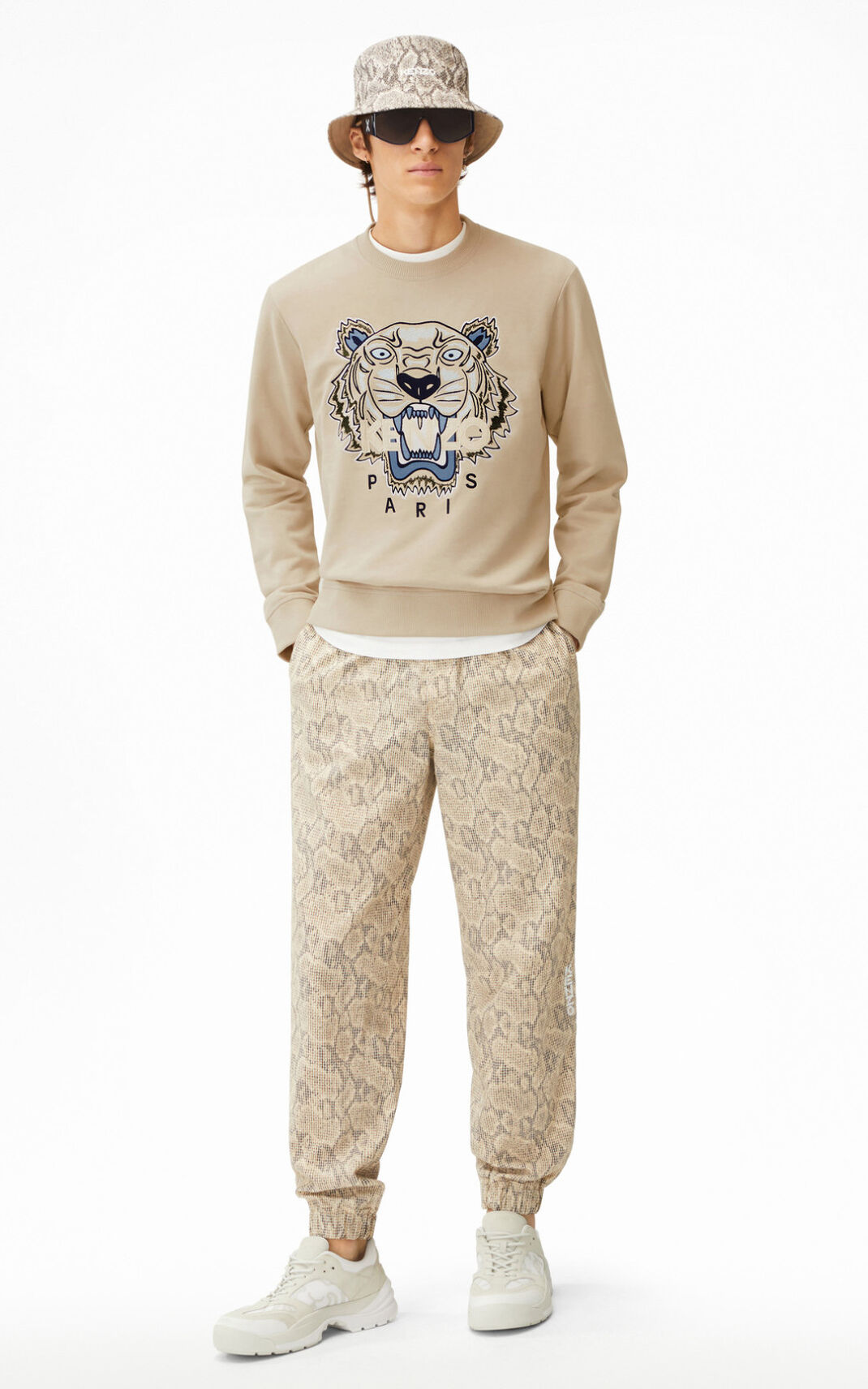 Kenzo Tiger Sweatshirt Brown For Mens 7960THUWK
